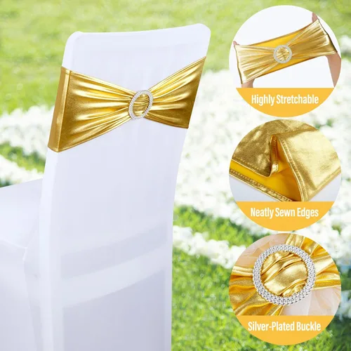 Miniatura 4 de Babenest Lazos de Spandex para Sillas 30 piezas Banda de Cubierta de Silla Elástica Premium con Deslizador de Hebilla Lazos Elásticos Universales