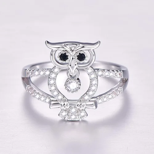 Miniatura 32 de Narica Anillo de 21 piedras chapadas en plata, apilables, corte redondo, zafiro azul, circonita cúbica, relleno de circonita cúbica, halo