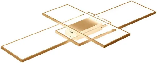 Miniatura 5 de OUKANING Lámpara de techo LED moderna de 43 pulgadas, lámpara geométrica de montaje empotrado, lámpara de 3 colores con control remoto, lámpara