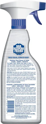 Miniatura 7 de Bar Keepers Friend Limpiador y pulidor en aerosol para acero inoxidable (2 x 750 ml) Elimina huellas de grasa, manchas de agua dura, mugre
