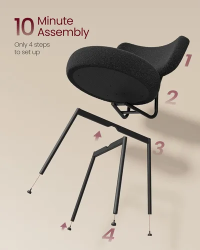 Miniatura 6 de VASAGLE Sillas de Comedor Boucle Juego de 4, Sillas Tapizadas de Cocina y Comedor con Respaldo Curvado y Marco de Acero, Modernas de Mediados