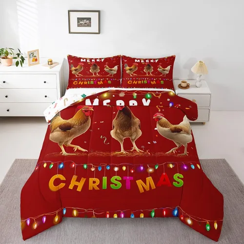 Miniatura 22 de Erosebridal Juego de ropa de cama Kawaii de muñeco de nieve tamaño individual para niños y niñas, juego de ropa de cama de feliz año nuevo, edredón
