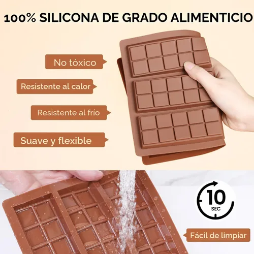 Miniatura 4 de Molde de barra de chocolate – Moldes antiadherentes para chocolate, molde profundo de silicona de grado alimenticio para pistacho de Dubai, dulces