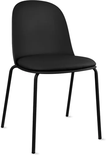 Miniatura 19 de 2xhome Silla de comedor moderna apilable sin brazos Asiento de plástico con patas de metal Uso en interiores o exteriores Patio de cocina