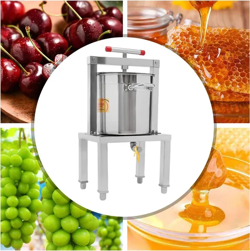 Miniatura 2 de LYNICESHOP Prensa de vino de frutas, prensa manual de miel de fruta grande, extractor de cera de abeja, máquina de apicultura, sidra, vino, uva