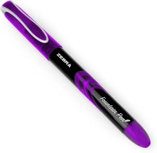 Miniatura 2 de ZEBRA Fuente - Pluma estilográfica desechable, tinta morada, paquete de 3