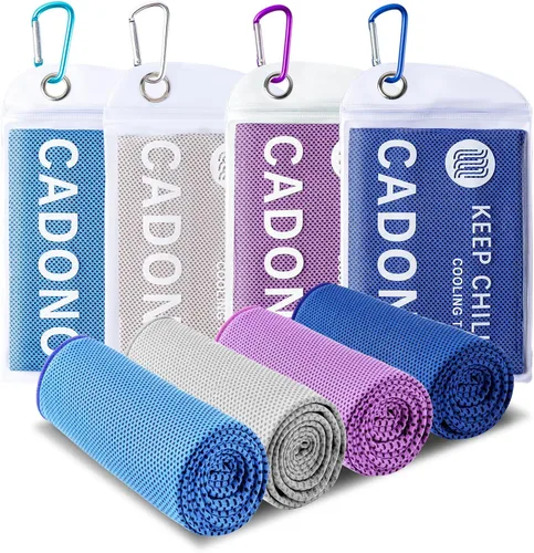 Miniatura 17 de Paquete de 4 toallas refrescantes (40 x 12 pulgadas), toalla de frío suave y transpirable, toalla de hielo, toalla de microfibra para yoga