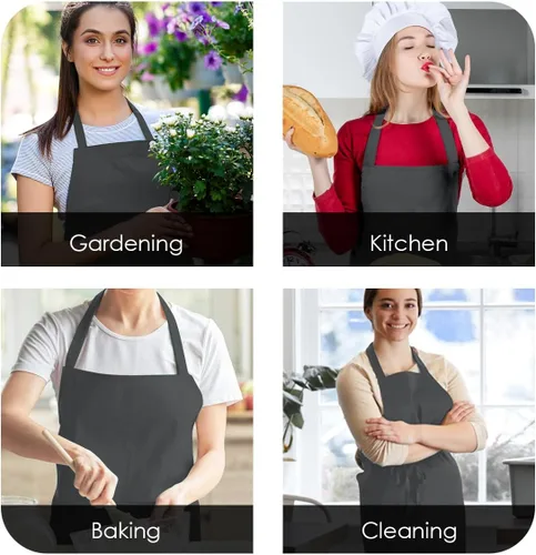 Miniatura 5 de Avalon Kitchen Aprons for Men - 100% Polyester Chef Apron Women with Extra Long Ties - Cooking Aprons for Women & Mens Apron