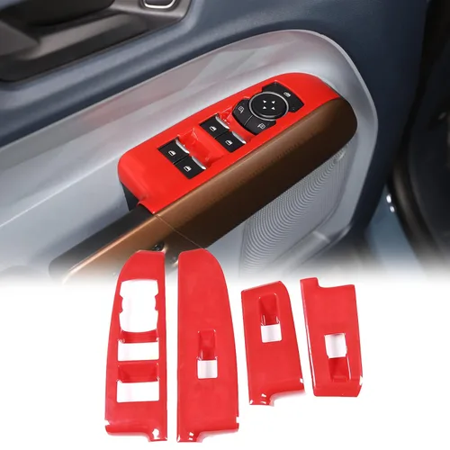 Miniatura 9 de Aunginsy Adhesivo para panel de botón de elevación de vidrio para puerta de automóvil, compatible con Ford Maverick 2022-2025, fibra de carbono