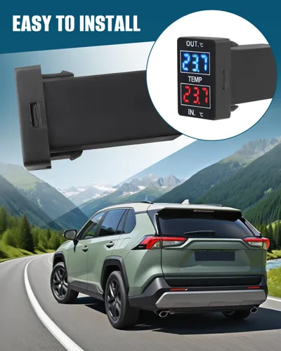 Miniatura 6 de Termómetro de Temperatura de Coche de Pantalla Dual Interna y Externa Compatible con Toyota Sequoia Tundra Tacoma 4Runner RAV4 Corolla, etc.