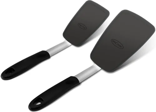 Unicook Paquete de 2 espátulas de silicona flexible, giratorias, resistentes al calor de 600 °F, ideal para voltear huevos, hamburguesas, crepes y