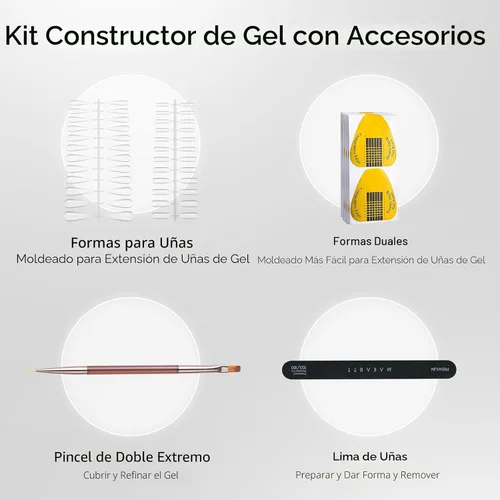 Miniatura 2 de Makartt Kit de construcción de gel transparente: geles duros de extensión autonivelantes y de larga duración para fortalecedor, kit de gel de Kit