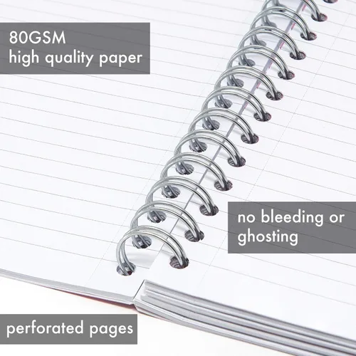 Miniatura 3 de Pukka Pad - Cuaderno de 5 materias, para escuela, trabajo, oficina, 3 unidades, 100 hojas premium de 2.82 oz/m² (80 gr/m²)