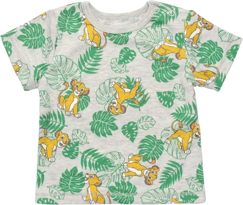 Miniatura 3 de Disney Lion King Pumbaa Timon Simba - Overol corto de rizo francés para bebé camiseta y sombrero juego de 3 piezas para recién nacido a bebé