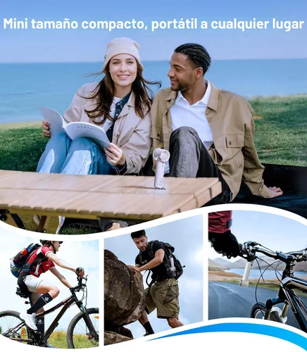 Miniatura 5 de TORRAS COOLiFY iva - Ventilador de mano con enfriador de hielo, velocidad ajustable de 0 a 100, súper mini ventilador portátil potente de 5000 mAh