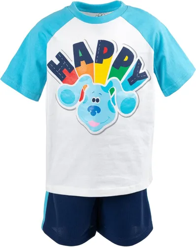 Miniatura 5 de Blue's Clues & You! Conjunto de camiseta y pantalones cortos de malla con gráfico raglán