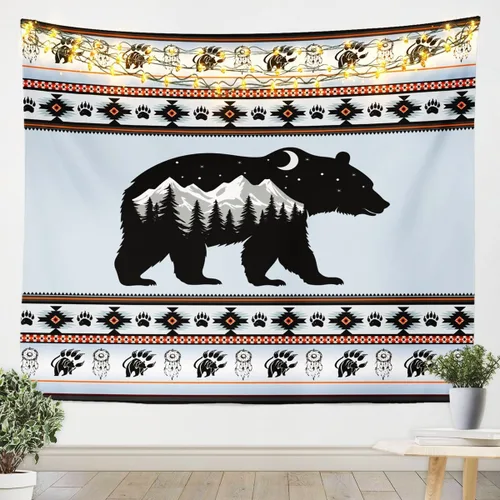 Miniatura 20 de Tapiz de vaca de las tierras altas, tapices aztecas nativos del suroeste, animales de granja, arte exótico nórdico, atrapasueños, arte de pared