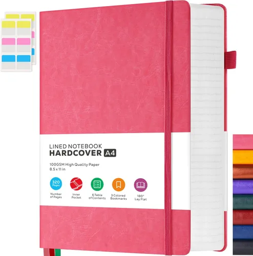 Miniatura 32 de FOCUS DAY Cuaderno de Cuero con Páginas Rayadas, 320 Páginas Cuaderno de Tapa Dura para Escribir y Tomar Notas para Mujeres y Hombres, B5