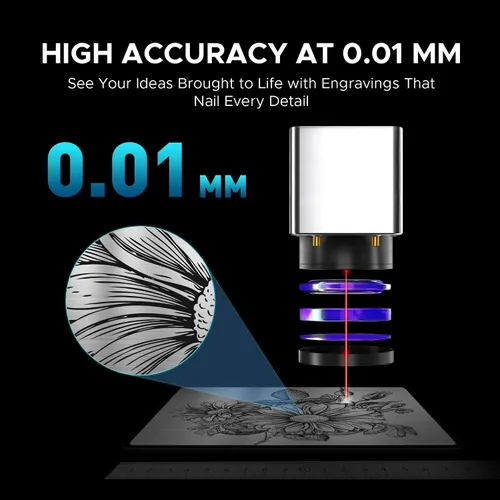 Miniatura 5 de OMTech Grabador láser de fibra de 60 W, máquina de grabado láser MOPA para marcado de metal de color de alto contraste, máquina de grabado láser