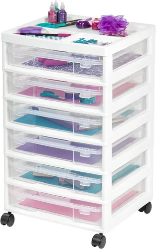 Miniatura 16 de IRIS USA - Paquete de 8 cajas de almacenamiento transparente de plástico para papel de álbumes de recortes de 6" x 6", organizadores portátiles