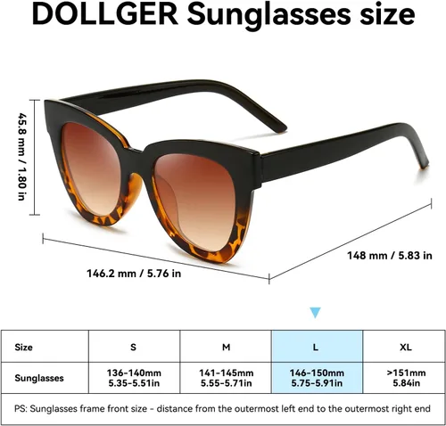 Miniatura 5 de Dollger Gafas de sol retro de ojo de gato para mujer y hombre, estilo vintage, cuadrado, tortuga, concha, moda