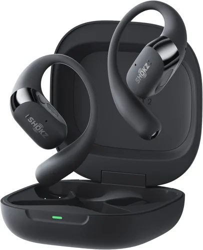 SHOKZ Nuevos auriculares OpenFit 2+ de oreja abierta, habilitados para Dolby Audio, cómodos auriculares con ganchos suaves para los oídos, tiempo de