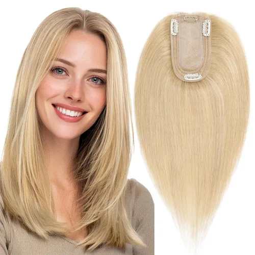 Miniatura 20 de MY-LADY Extensiones de cabello humano para mujeres con base de seda y clip de encaje, 150% de densidad, cabello humano real, 7 * 13 cm, lacio, 6