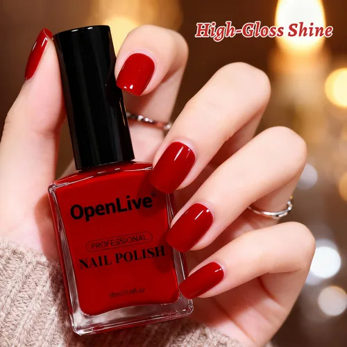 Miniatura 4 de OpenLive 18ml Esmalte de uñas rojo de gran volumen de secado rápido, esmalte de uñas de secado rápido y de larga duración para arte de uñas DIY