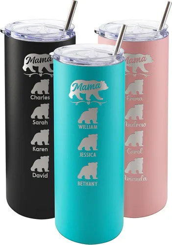 Miniatura 30 de Vaso de Mamá Oso, vaso personalizado para mamá Oro Rosa