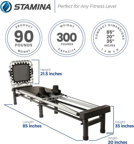 Miniatura 3 de Reformador AeroPilates - Máquina de entrenamiento de Pilates para gimnasio en casa - Reboteador de fitness cardiovascular - Capacidad