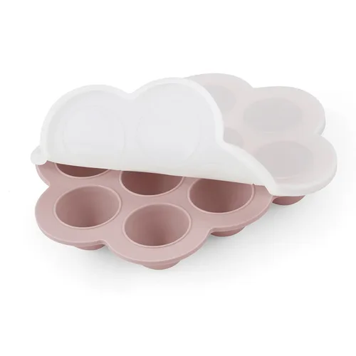 Miniatura 4 de PandaEar Cloud - Paquete de 2 bandejas de silicona para congelador de alimentos para bebés con tapas, marcas de medición de 1 onza para porciones