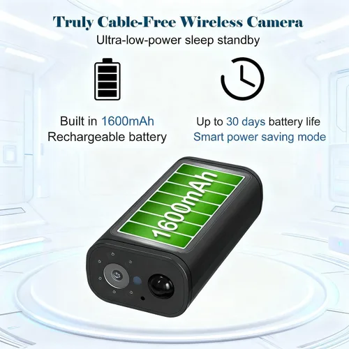 Miniatura 9 de W9 Mini Cámara Impermeable para Cada Rincón, Duración de Batería Sin Cables a Juego, Cámaras de Seguridad Inteligentes Compactas para Hogar 4K