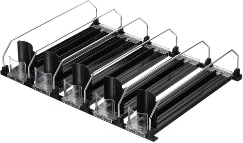 Miniatura 7 de uxcell Organizador de latas de soda para refrigerador, organizador de bebidas autoempujable para refrigerador, dispensador de bebidas ajustable