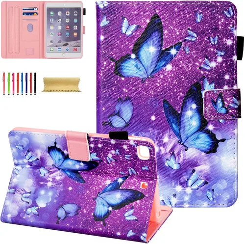 Miniatura 17 de Dteck Funda para iPad mini 5/4/3/2/1 - [Diseño de flores en relieve] Funda tipo folio clásica