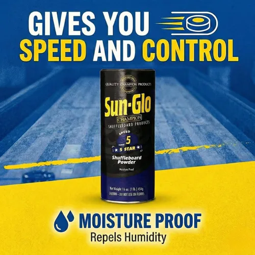 Miniatura 5 de Sun-Glo Speed #5 (Five Star) - Cera en polvo para tejo – Velocidad media-lenta para mesas de 12-16 pies – Lata agitadora de 16 onzas (paquete de 3)