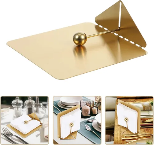 Miniatura 7 de Stainless Steel Napkin Holder Large Gold Farmhouse Paper Towel Holder Weighted Arm Table Napkin Dispenser for Kitchen Dining Restaurant