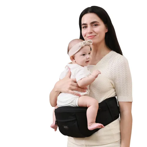 Miniatura 11 de SUNVENO Portabebés de cadera para niños pequeños, soporta hasta 45 libras, asiento ancho antideslizante, cinturón de cintura ajustable, soporte