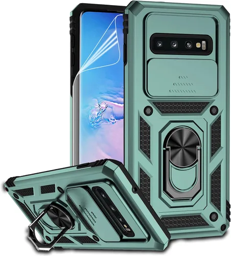 Miniatura 12 de Funda para Samsung Galaxy S10 Plus con cubierta para lente de cámara, protector de pantalla HD, resistente a caídas de grado militar, soporte