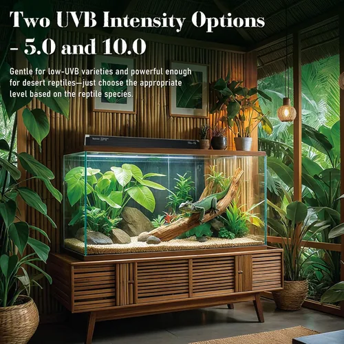 Miniatura 2 de Luz UVB para reptiles T5 de 34.5 pulgadas con accesorio y bombilla UVB 5.0 de alto rendimiento con capucha para terrarios, reptiles que toman el 5.0
