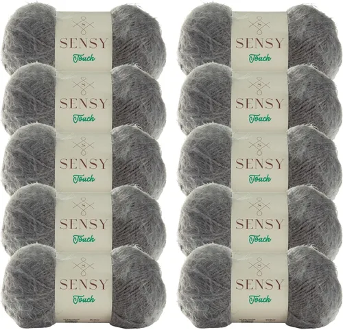 Miniatura 38 de Sensy Touch - Ovillo de lana, 3.5 onzas, 268 yardas, calibre 3 claro (blanco)