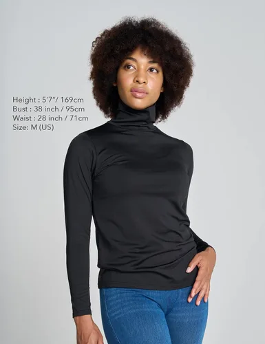 Miniatura 3 de LAPASA Women Turtleneck Thermal Underwear Top Undershirt Lightweight Midweight Fleece Lined Long Sleeve Base Layer L88L90
