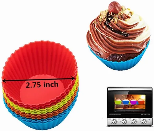 Miniatura 3 de Xindejia Juego de 24 moldes de silicona para hornear muffins, cupcakes
