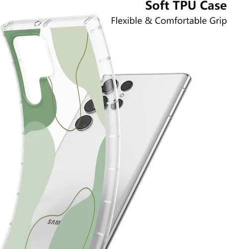 Miniatura 6 de DEFBSC Funda compatible con Samsung Galaxy S22 Ultra, diseño artístico de forma suave con funda protectora de parachoques incorporada, bonita funda