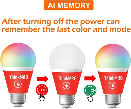 Miniatura 3 de Bombillas LED que cambian de color con mando a distancia RGBW de 10 W (equivalente a 85 W), A19 E26/27, lámpara de repuesto, blanco cálido, función