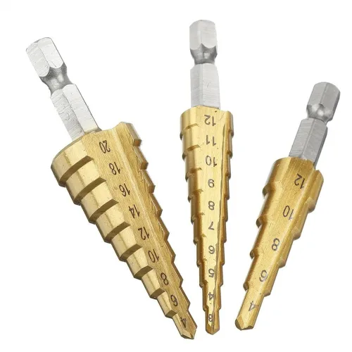 Miniatura 2 de Step Drill Bit 10pcs Step Drill Bit Set 1/4 Inch Hex Shank 5 Flute Countersink Drill Bit Set Automatic Center Punch