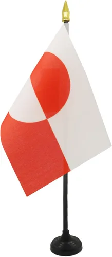 Miniatura 38 de AZ FLAG Bandera de mesa de Albania de 4 x 6 pulgadas - Bandera de escritorio albanesa 5.9 x 3.9 in - Tapa de lanza dorada
