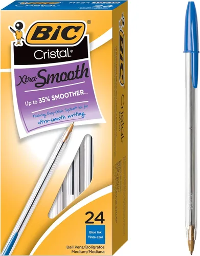 Miniatura 9 de BIC Cristal Xtra Bold Bolígrafos de punta extra gruesa (1.6mm), tinta azul, paquete de 24 unidades, bolígrafos perfectos para líneas vívidas y Azul