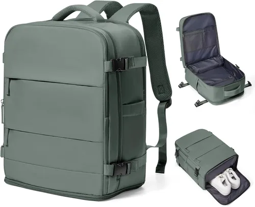 Miniatura 14 de coowoz Mochila grande de viaje para mujeres y hombres, mochila de transporte, mochila para senderismo impermeable, mochila deportiva para Rosa