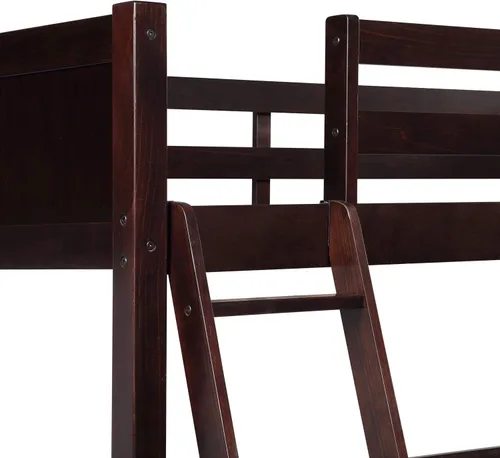 Miniatura 7 de Harper & Bright Designs Cama tipo loft de tamaño individual con escalera, marco de cama loft de madera para niños, adolescentes y adultos (expreso)