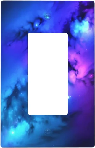 Miniatura 8 de Cubierta de placa de pared para interruptor de luz dúplex individual Galaxy para el hogar, dormitorio, cocina, decorativo, 4.5 x 2.76 pulgadas